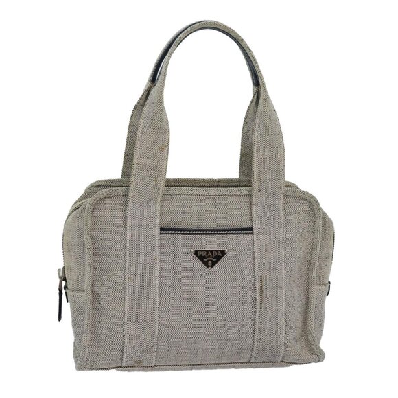 PRADA Hand Bag Canvas Gray Auth - Picture 6 of 16